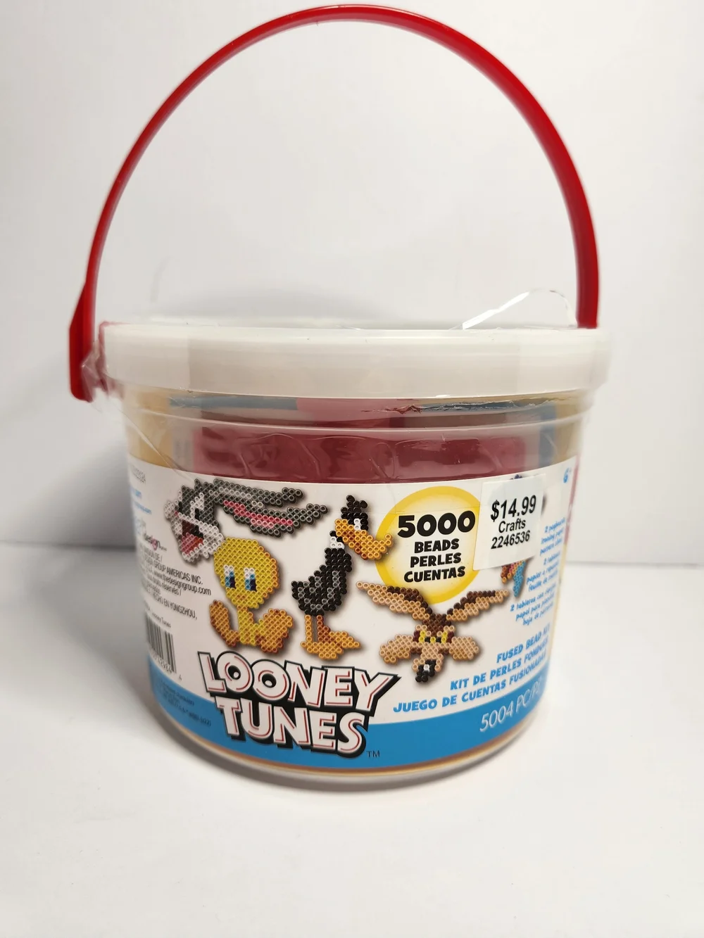 Warner Bros. Looney Tunes Perler Bead Kit 5000 Piece Bucket with Red Handle